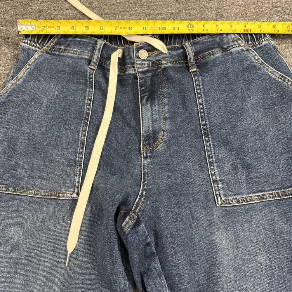 Judy Blue Jeans 16W Blue High Waist Wide Leg DrawstringCarpenter Beach Nautical - Picture 6 of 11
